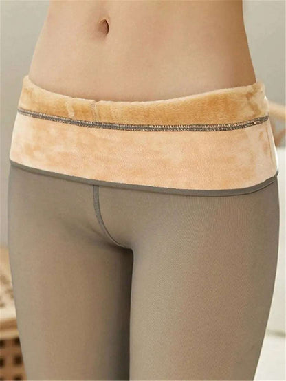 Winter Women Thermal Leggings Warm Sexy Elastic Translucent Stocking Girls Fleece Thermal High Waist Slim Thicken Tight Pants.