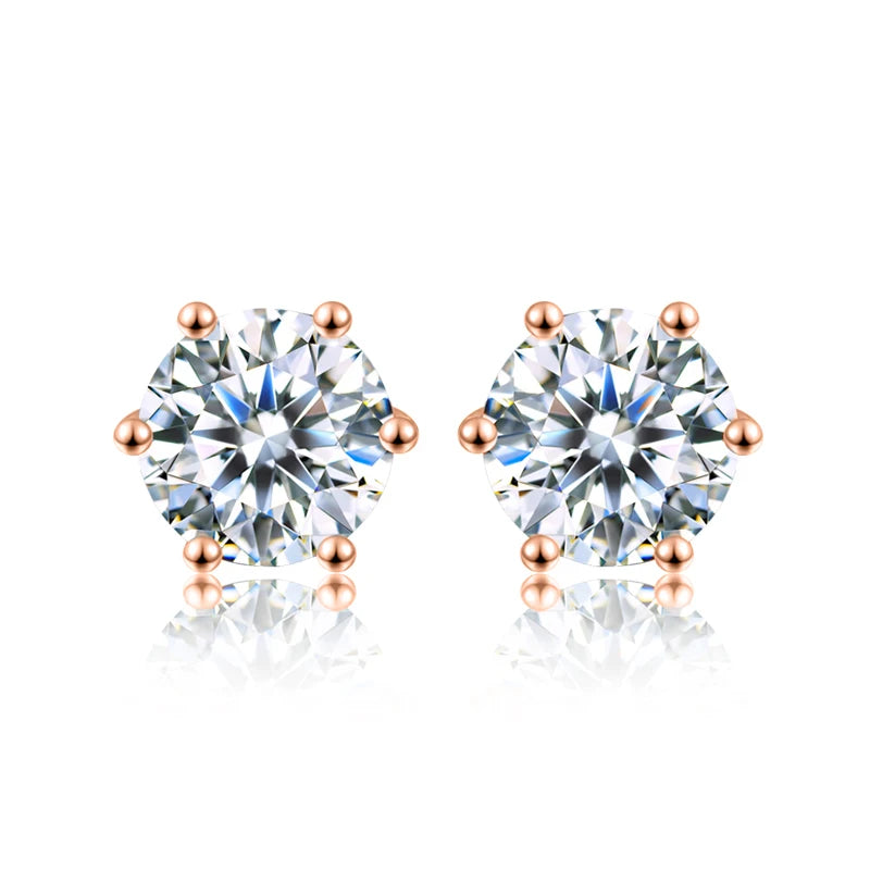 DW 0.5ct-2ct D Color Certified Moissanite Stud Earrings Lab Created Diamond 925 Sterling Silver Gold Plated Wedding Jewelry.