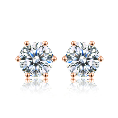 DW 0.5ct-2ct D Color Certified Moissanite Stud Earrings Lab Created Diamond 925 Sterling Silver Gold Plated Wedding Jewelry.