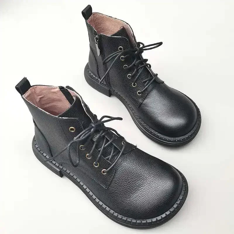 Careaymade-100% Genuine leather wide version Casual women big size short boots,Men&