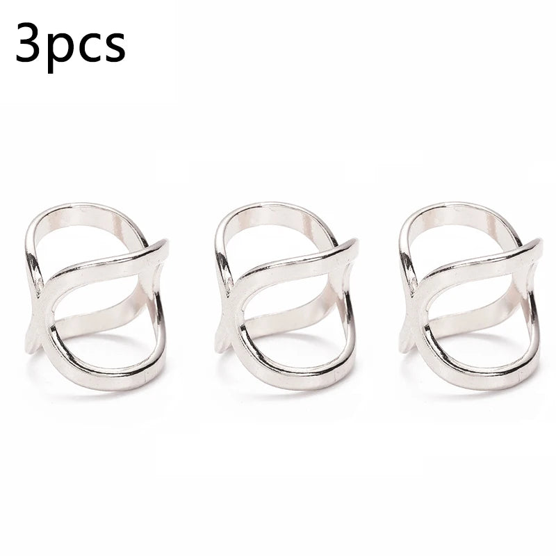 3pcs Fashion Cross Scarf Clip X Shape Metal Brooches For Women Hollow Bow Scarves Buckle Holder Shawls Jewelry Clothing Accessor.