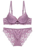 1 Set Elegant Lace Embroidery & Breathable Fabric Lingerie Set: Push-Up Bra, Drop Waist Sheer Panty - Ultimate Valentine&