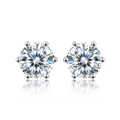 DW 0.5ct-2ct D Color Certified Moissanite Stud Earrings Lab Created Diamond 925 Sterling Silver Gold Plated Wedding Jewelry.