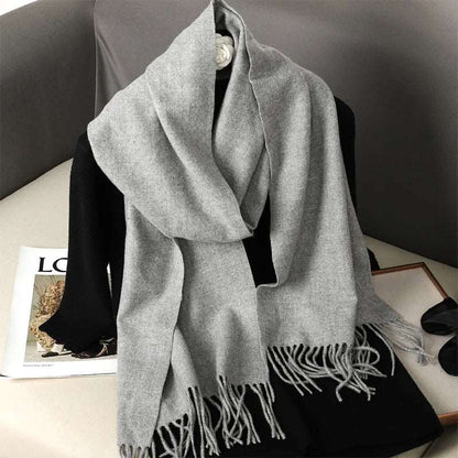 62Color Solid Women Winter Scarf Warm Thicken Cashmere Shawl Outdoor Fashion Luxury Tassels Pashmina Lady Wrap Windproof Scarves.