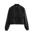 ASDS woman bomber jacket coat White autumn winter button baseball aviator cropped jackets for women long sleeve crop outerwear.