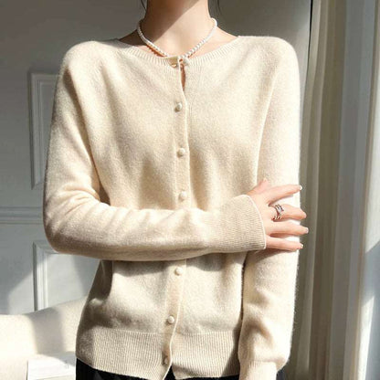 WinvyNee Women 100% Wool Cardigans Sweater Solid Casual Warm Outerwear Knitwear Tops 2024 Autumn Winter Women Clothing B1263018.