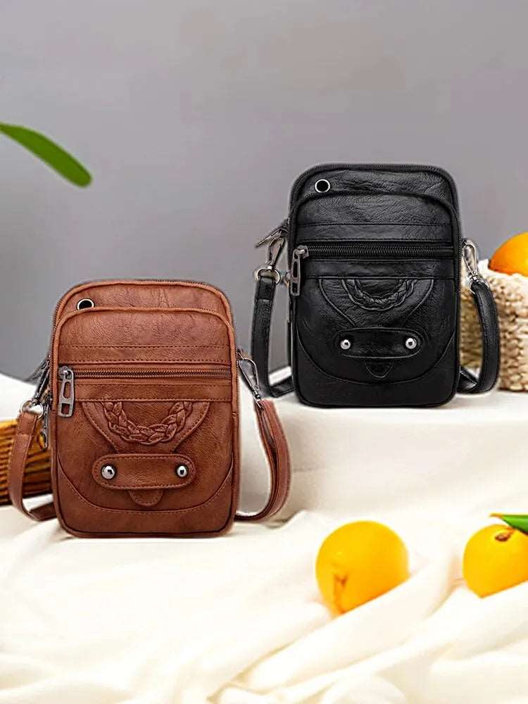 PU Soft Leather Shoulder Bag Large Capacity Casual and Lightweight Shoulder Crossbody Bag for Women.