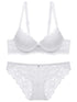 1 Set Elegant Lace Embroidery & Breathable Fabric Lingerie Set: Push-Up Bra, Drop Waist Sheer Panty - Ultimate Valentine&