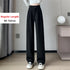 Seoulish Autumn Winter Thicken Woolen Casual Loose Full Length Pants 2023 New Button High Waist Chic Wide Leg Trousers Female.