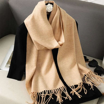 62Color Solid Women Winter Scarf Warm Thicken Cashmere Shawl Outdoor Fashion Luxury Tassels Pashmina Lady Wrap Windproof Scarves.