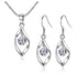 3pcs Necklace Earrings Set Ladies Cold-color Wind Twisted Glass Diamond With Venice Chain Imitation White Gold-color Jewelry.